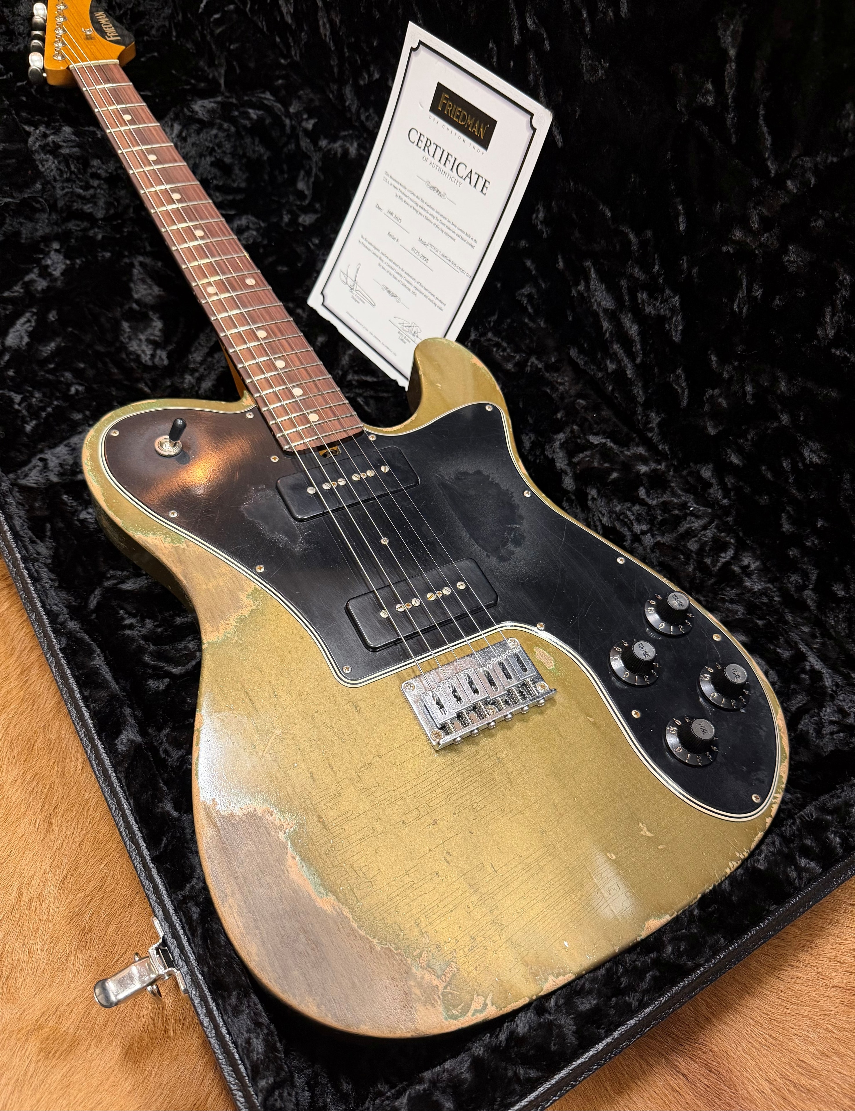 Friedman Vintage T Alder Custom Color Aged Gold Heavy Aging 2025 – Custom Heavy Aged Worn Gold